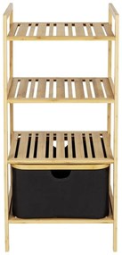 Fekete-natúr színű bambusz fürdőszobai polcos állvány 44x93,5 cm Ecori – Wenko