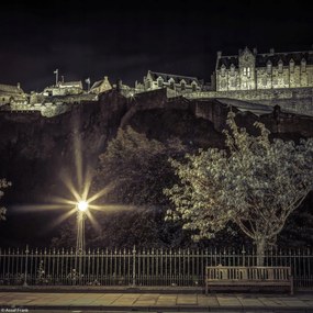 Poszter 20x20cm Edinburgh-i kastély éjszaka, Assaf Frank