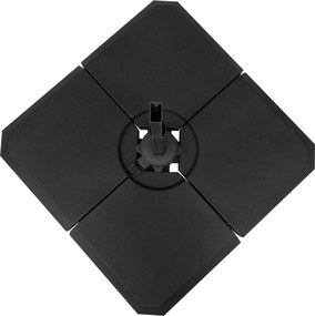 Outsunny 4 darabos napernyő talapzat készlet teraszra vagy kertbe, 80 kg víz vagy 120 kg homok tölthető stabilitás 100x100x9.5 cm fekete | Aosom