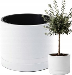 Virágtartó Kerti Virágtartó Terasz Erkély Fehér Modern Betét 31cm