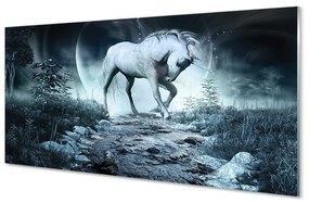 Akrilkép Forest Unicorn hold 100x50 cm 2 fogas