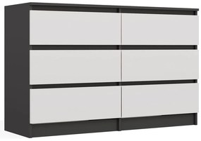 Aldabra M6 120 fiókos szekrény, 120x75x30 cm, antracit-fehér
