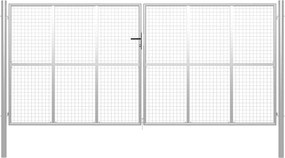 vidaXL ezüst színű horganyzott acél kerti kapu 400 x 200 cm