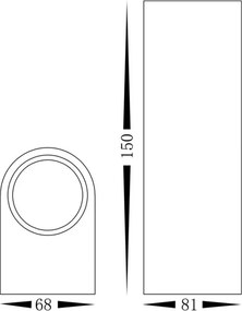 EKO LIGHT EKO8302 OVALIS Modern Kültéri Fali Lámpa Fekete GU10 IP44