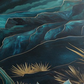 Kép - Türkiz éjszaka (órával) (90x30 cm)