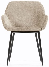 Bézs kárpitozott étkezőfotel Konna – Kave Home