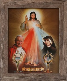 Vászonkép 30x25 Jézus Krisztus Jézus Bízom Benned Tölgy Keret