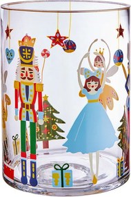 CHRISTMAS DELIGHT üveg szélfogó 20 cm , diótörő