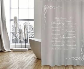 Poliészter zuhanyfüggöny msv 180x200 cm, szürke-barna, vízálló