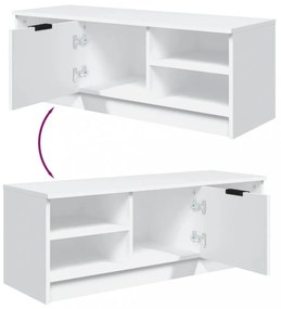 fehér szerelt fa TV-szekrény 102 x 35,5 x 36,5 cm