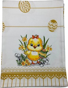 Konyhai törlőkendő Csirke Húsvét sárga pamut lengyel termék 0062