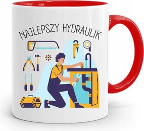 Piros Bögre Ajándék Vízvezeték Szerelőnek Legjobb nyomott mintával