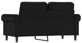 2 személyes fekete műbőr kanapé 120 cm