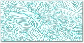 Konyhai panel Kék hullámok 140x70 cm Ragasztó