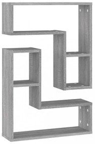 2 db szürke sonoma színű szerelt fa falipolc 50 x 15 x 50 cm