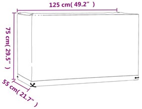 téglalap alakú kerti bútor huzat 8 fűzőlyukkal 125x55x75 cm