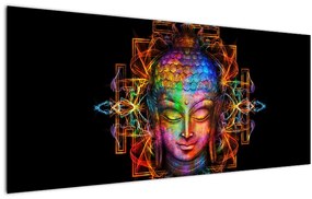 Kép - Buddha mellszobra neon színekben (120x50 cm)