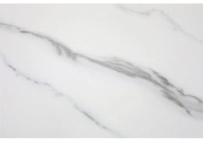 Fehér Márványhatású Kerámia Dohányzóasztal Szürke Fém Lábbal. Méret: 120x60cm. AHG-284