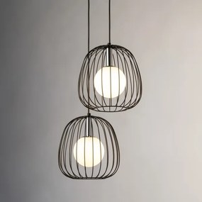 Csillár zsinóron BELL 2xG9/12W/230V fekete/fényezett króm