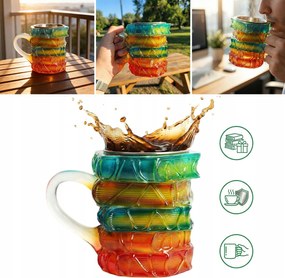 3D Painted Book Bögre Innovatív kávéscsésze egyedi mintával 150ml