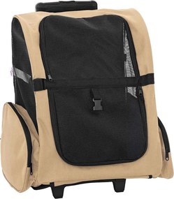 vidaXL 3 az 1-ben kisállatszállító kocsi homokszínű mintával 48 x 32 x (57-106) cm Oxford szövet