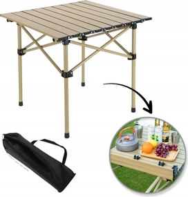 Összecsukható vendéglátó asztal, túra, piknik asztal 53 x 51 cm bézs SC10JBR