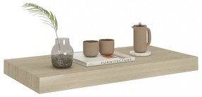 4 db tölgyszínű MDF lebegő fali polc 50 x 23 x 3,8 cm