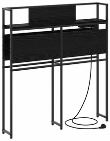 Tároló fejtámla polcokkal fejtámlával Musta tammi 90 cm Faanyag