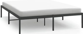 vidaXL fekete fém ágykeret 140 x 200 cm