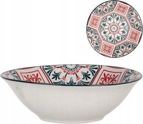 Piros-fekete tál Danique dekoratív csempe motívummal 350 ml