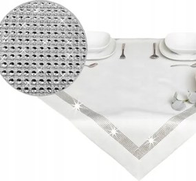 Abrosz asztalra Fehér Cirkóniákkal ezüst foltálló négyzet 85x85 glamour