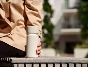 Bézs rozsdamentes acél termobögre 400 ml Singles – Zone