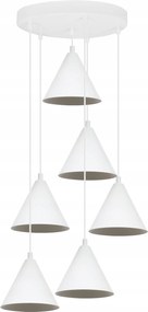 Mennyezeti Lámpa Függeszték Csillár Soho Loft Fehér Kúp 6 Forrás A Nappaliba