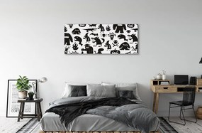 Canvas képek Fehér háttér fekete lények 100x50 cm