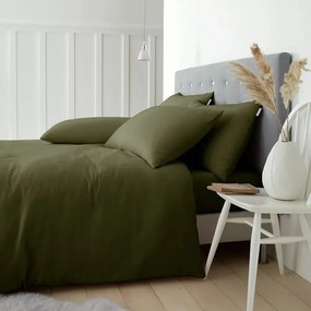 Khaki egyszemélyes flanel ágyneműhuzat 135x200 cm Brushed – Catherine Lansfield