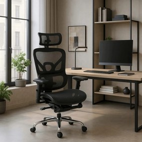 Forgószék ergonomikus kialakítással, fekete színben. KAIR