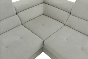 Ülőgarnitúra tárolóhellyel, világosszürke, szövet, jobbos, BUTON R