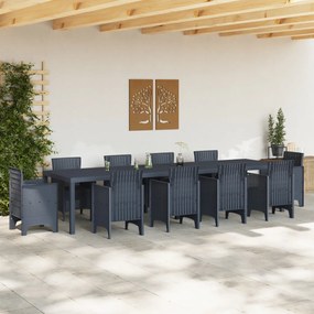 Kertasztal Antracit 350x100x73 cm Poli Rattan