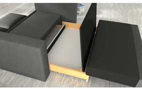 Sötétszürke bársony kinyitható-tárolóhelyes kanapé 151 cm Wave – ELTAP