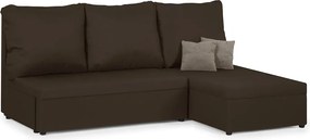 TOMI Háromszemélyes kinyitható sarokkanapé Sötétbarna/világosbarna