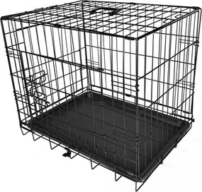 Leopet® Összecsukható kutyaketrec 107x 69x 75,5 cm XL fekete