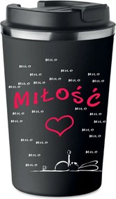 Prémium Termo Bögre fekete Valentin Napi Ajándék Szerelem Szív KT_314