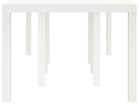 Kerti Asztal Fehér 250x100x73 cm Poly Rattan