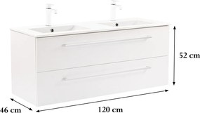 Vario Clam 120 alsó szekrény mosdóval