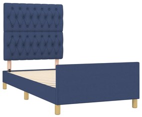 ágykeret matrac nélkül 90x200 cm kék szövet