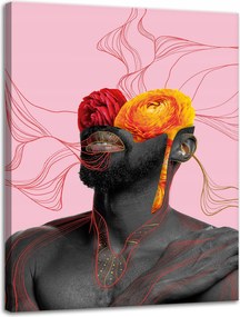 Vászonkép Fekete Férfi Virágok Természet 30x40 cm Ajándéknak is tökéletes