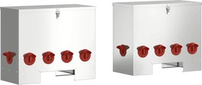 vidaXL Csirke etető 2 pcs Ezüst 60,5 x 29 x 51 cm Horganyzott acél