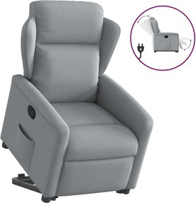 vidaXL világosszürke szövet felállást segítő dönthető fotel