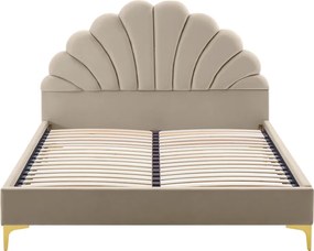 Ágy ágyráccsal, 160x200, bézs Velvet szövet, ISADORA