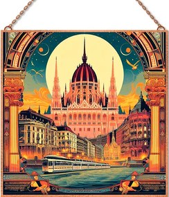 Budapest üvegkép, falikép